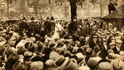 Mounted Police and Marchers, Means Test Protests, Hyde Park, London by Unbekannt