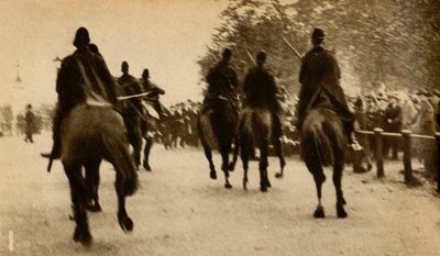Mounted police baton-charging marchers, Means Test protests, Hyde Park, London by Unbekannt
