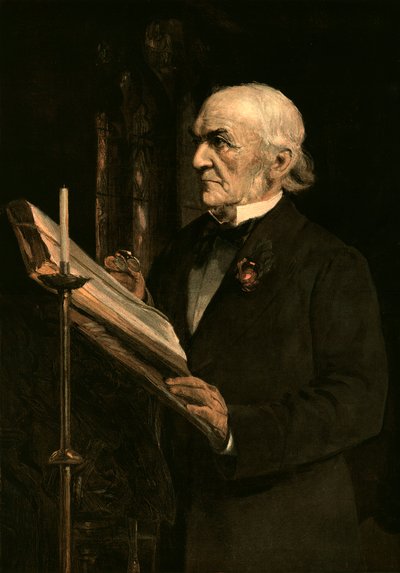 Mr. Gladstone Reading the Lesson in Hawarden Church, c1890s by Unbekannt