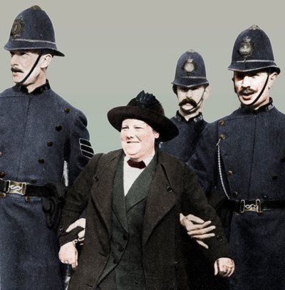Mrs Flora Drummond, arrested in Hyde Park, London by Unbekannt