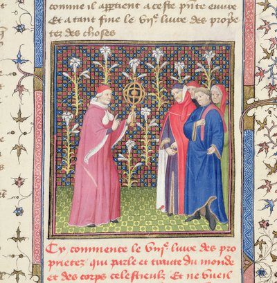 Five men, one holding an armillary sphere, from 