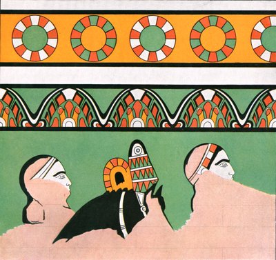 Mural painting from the palace of Dur-Sharrukin, Assyria, 1928 by Unbekannt