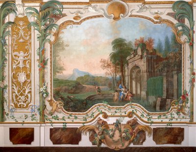 Mural painting in the living room of the Chinese palace in Oranienbaum by Unbekannt
