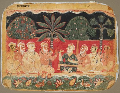 Nanda and the Elders, Page from a Bhagavata Purana, c. 1525 by Unbekannt