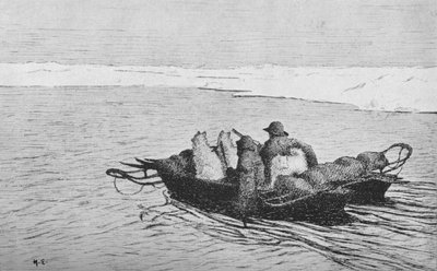 Nansen and Johansen Crossing A Crack In The Ice by Unbekannt