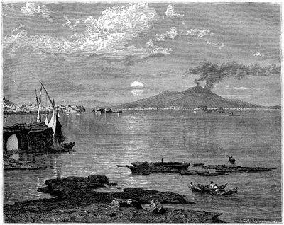 Naples and Mount Vesuvius, from Pausilippe, Italy, 19th century by Unbekannt