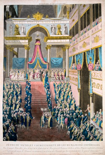 Napoleon Bonaparte is crowned Emperor Napoleon I, 2nd December, 1804, 19th century by Unbekannt