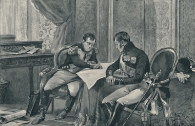 Napoleon and Alexander at Tilsit Studying The Map of Europe, 1807, 1896 by Unbekannt