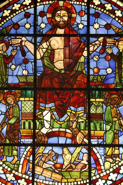 National Museum of French monuments. Ancient church of the Cordeliers, Chateauroux. Stained glass window of the Last Judgement, Paris, France by Unbekannt