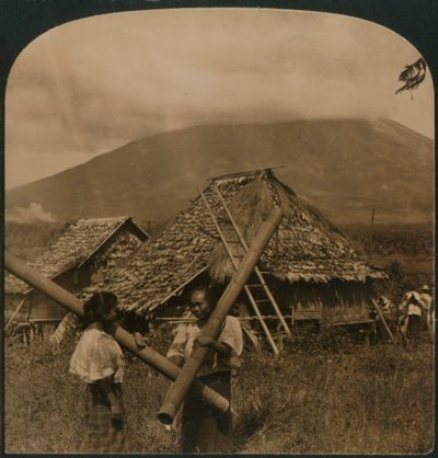 Native girls with their singular water vessels made of long shafts of Bamboo, Philippine Islands by Unbekannt
