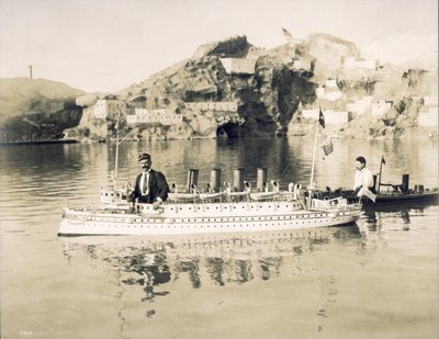 Naval Show at the Pike. Two men-of-war and their operators. 1904 World