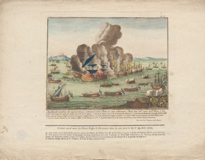 Naval battle between the Russian and Ottoman fleet in the Black Sea on June 28 and 29, 1788 by Unbekannt