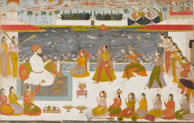 Nawab and ladies watching a nautch on a terrace, 1760 by Unbekannt