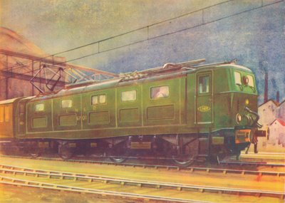 New Electric Locomotive, L.N.E.R., leaving Manchester London Road Station, 1940 by Unbekannt