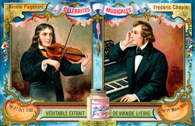 Nicolo Paganini and Frederic Chopin, c1900 by Unbekannt