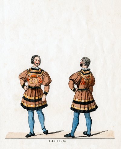 Noblemen, costume design for Shakespeares play, Henry VIII by Unbekannt