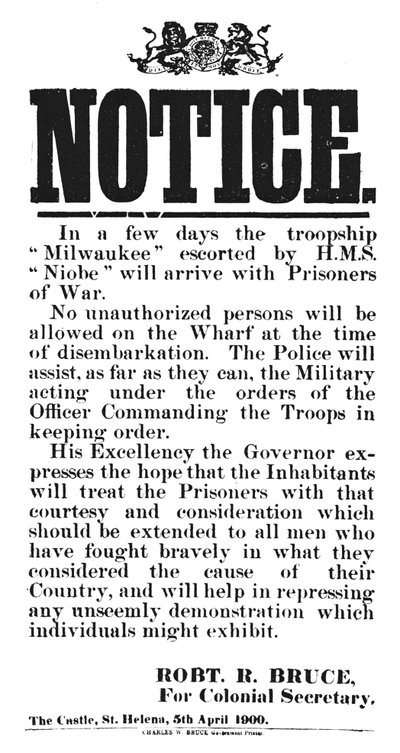 Notice from Robert R. Bruce: For Colonial Secretary by Unbekannt
