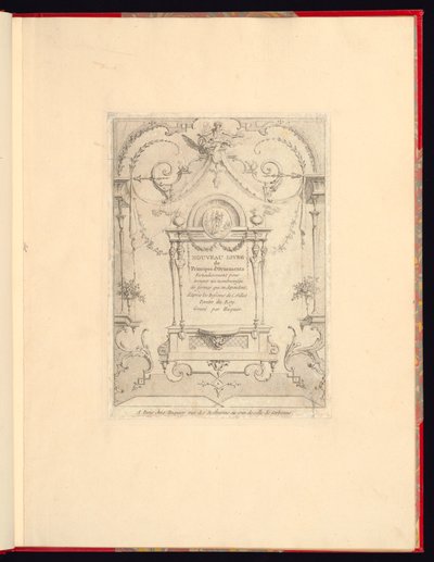 New Book of Ornament Principles, Particularly to Find an Infinite Number of Forms, After the Drawings of Gillot. Painter of the King, Engraved by Huquier; Title Page by Unbekannt