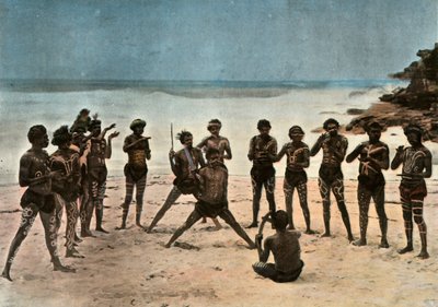 Papua New Guinea. Tribal Papuan Dance, 1900 by Unbekannt