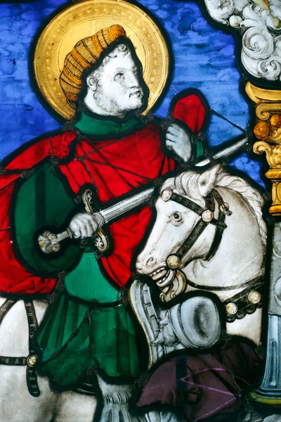 Oeuvre Notre-Dame Museum, Stained glass panel with the Charity of Saint Martin, Strasbourg, France (photo) by Unbekannt