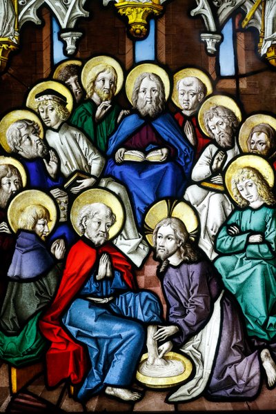 Oeuvre Notre-Dame Museum, Stained glass window, Christ Washing the Feet of the Apostles by Unbekannt