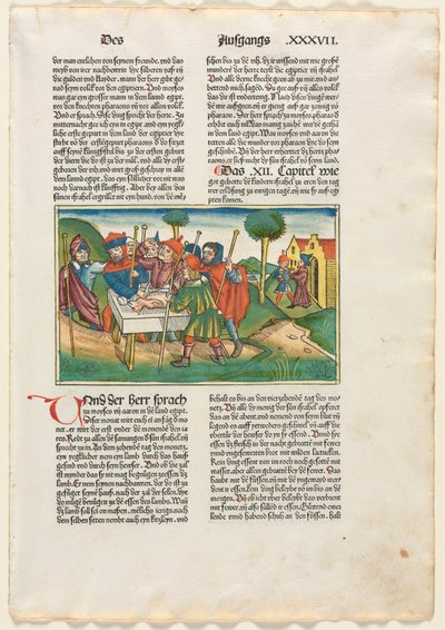 Offering of the Paschal Lamb from the German Bible Published by Anton Koberger, Nürnberg, 1483 by Unbekannt
