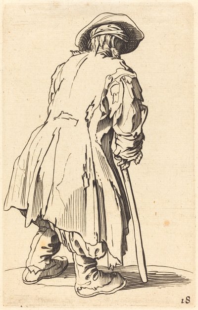 Old Beggar with One Crutch by Unbekannt