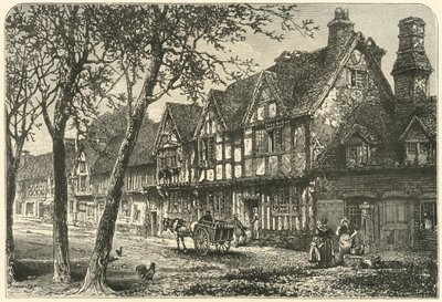 Old Houses Under Warwick Castle, 1898 by Unbekannt