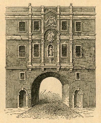 Old Lud Gate, from a print published about 1750 by Unbekannt