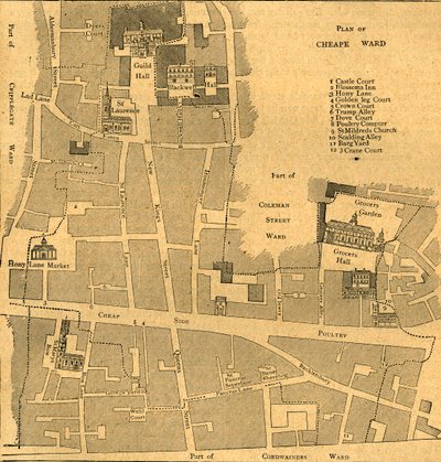 Old Map of the Ward of Cheap, 1897 by Unbekannt
