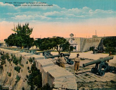 Old cannons on a parapet at La Cabana Fortress, Havana, Cuba by Unbekannt