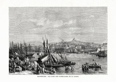 Old Port and Notre Dame de la Garde, Marseilles, France by Unbekannt