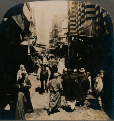 On El Choir, a Narrow Street in the Arab Bazaar Quarter of Cairo, Egypt, 1903 by Unbekannt