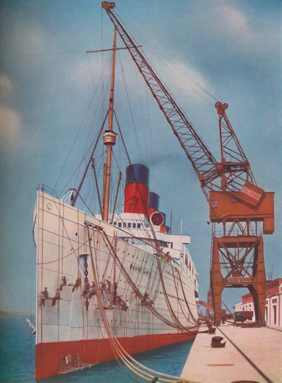 One of the Most Popular Transatlantic Liners, the Mauretania at Southampton by Unbekannt