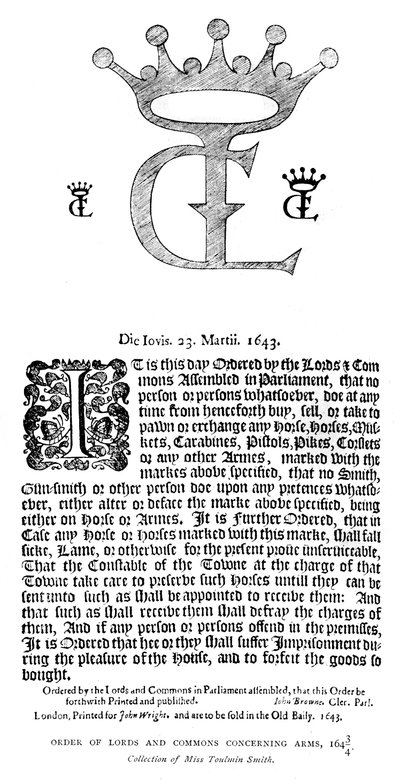 Order of Lords and Commons Concerning Arms by Unbekannt