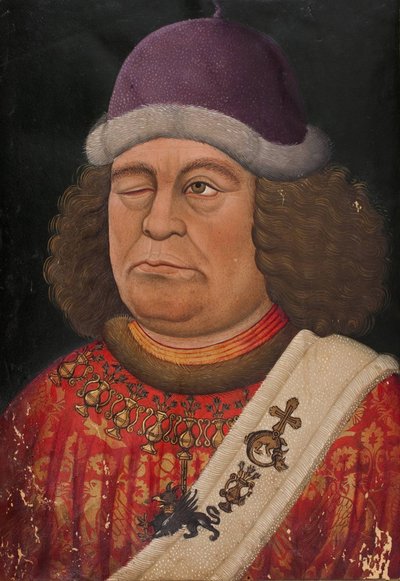 Oswald von Wolkenstein. Frontispiece to the Liederhandschrift B, ca. 1432 by Unbekannt