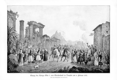 Otto I, King of Greece, landing in Nauplia, 6 February 1833 by Unbekannt