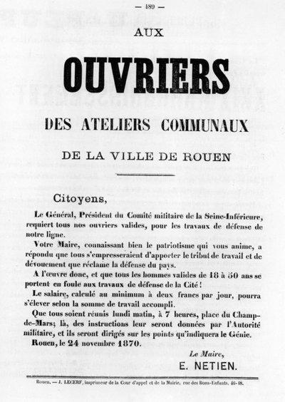 Ouvriers, from French Political Posters of the Paris Commune by Unbekannt