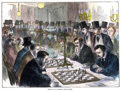 Oxford and Cambridge Chess Match, 19th Century by Unbekannt