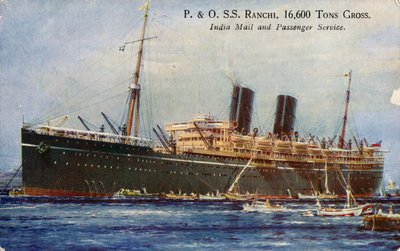 P. & O. S.S. Ranchi, 16,600 Tons Gross, India Mail and Passenger Service by Unbekannt