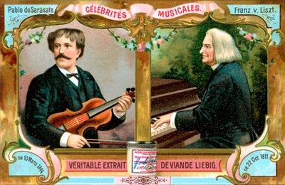 Pablo de Sarasate and Franz Liszt by Unbekannt