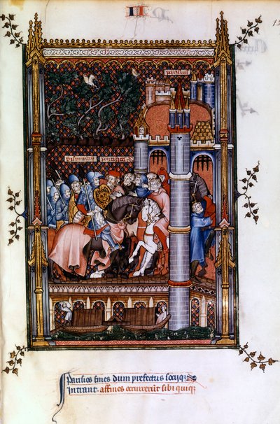 Pagan Priests Welcome Sisinnius at the Gates of Paris by Unbekannt