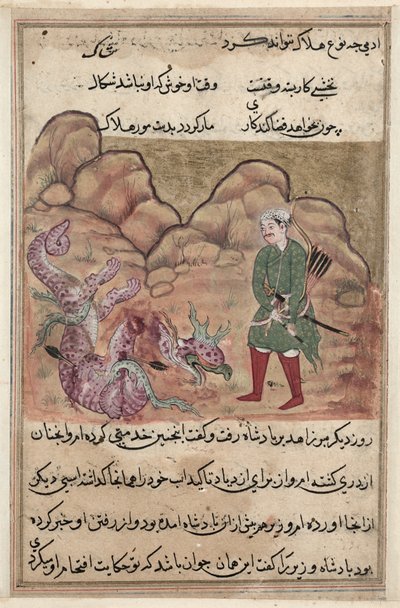 Page from Tales of a Parrot Tuti-nama: Fifty-second Night: The Son of the Pious Man by Unbekannt