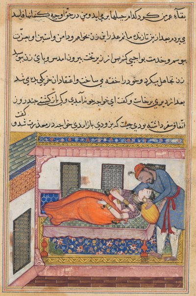 Page from Tales of a Parrot Tuti-nama: Fortieth night: Shahr-Arai