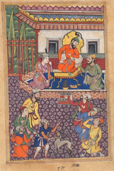 Page from Tales of a Parrot Tuti-nama: Forty-sixth night: The court of the Raja of Ujjain by Unbekannt