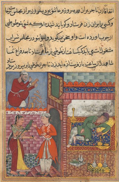 Page from Tales of a Parrot Tuti-nama: Tenth Night: The Vizier
