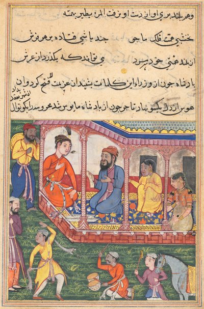 Page from Tales of a Parrot Tuti-nama: Thirty-sixth Night: Mahrusa