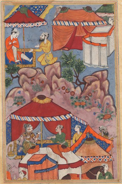 Page from Tales of a Parrot Tuti-nama: Twenty-fourth Night: Bashir Confides His Love by Unbekannt