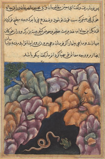 Page from Tales of a Parrot (Tuti-nama): Twenty-sixth Night: The Snake Enters..., c. 1560 by Unbekannt