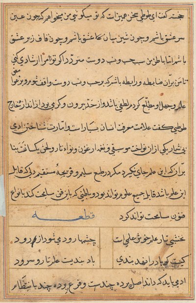 Page from Tales of a Parrot Tuti-nama: text page by Unbekannt